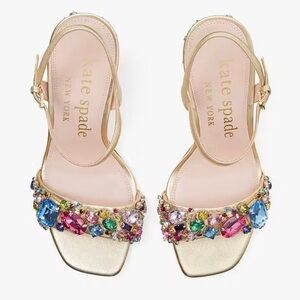 Kate Spade Treasure Sandals-3.5" heel.  FLAWED RIGHT HEEL.